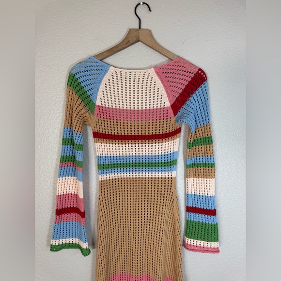 VRG GRL Verge Girl Work of Art Crochet Maxi Dress Multi size AU 8 US 4 Small - Picture 14 of 16